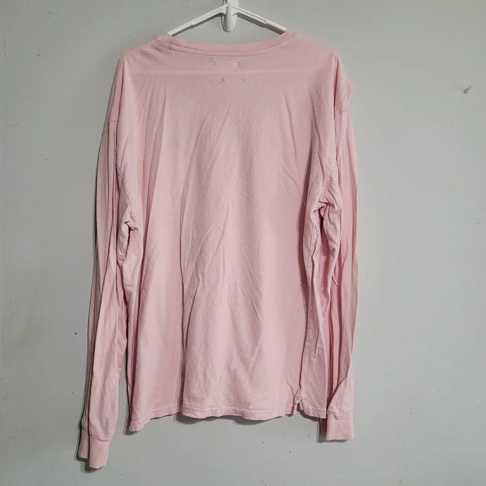 Pacsun Pink Mushroom Shirt Size XL Mens Long Sleeve T-Shirt‎ Patch Extra Large